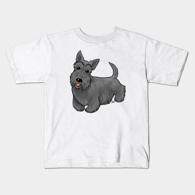 Dog - Scottish Terrier - Black Kids T-Shirt by Jen's Dogs Custom Gifts and Designs